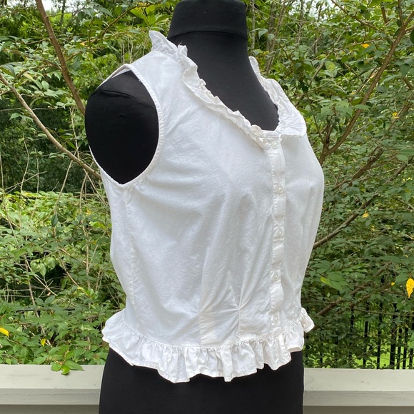 Vintage 90s Ruffle Cottagecore Romantic Blouse - Picture 2 of 8